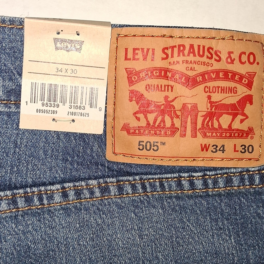 Levi's 505 Regular Fit Jeans - Eco Ease 34x30 NWT - Picture 3 of 4